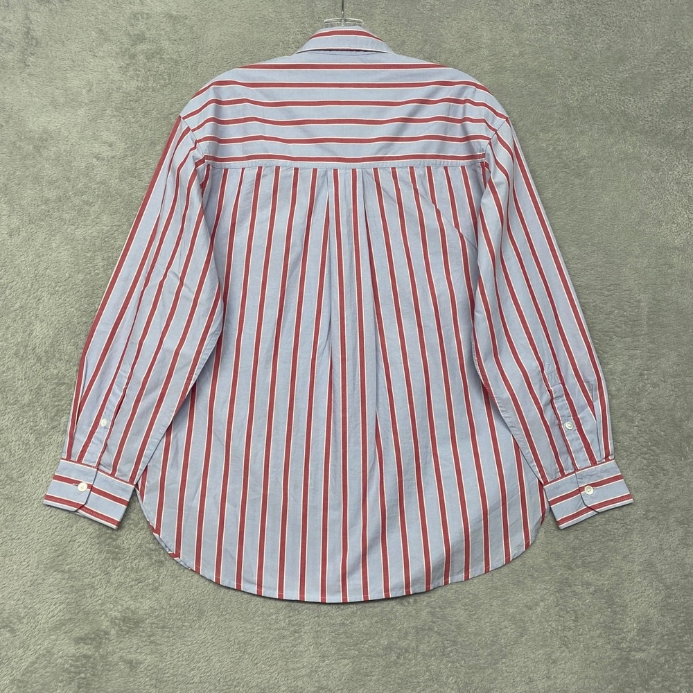 Madewell Top Womens XS Tranquil Blue Red Striped The Easy Shirt Cotton NZ421 - Picture 9 of 10
